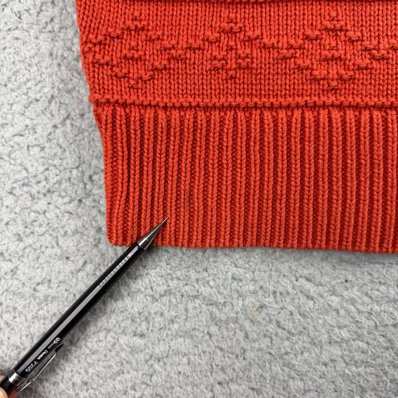 J Crew Sweater Mens Small S Orange Combination Guernsey Stitch Knit Sweatshirt - Picture 8 of 9